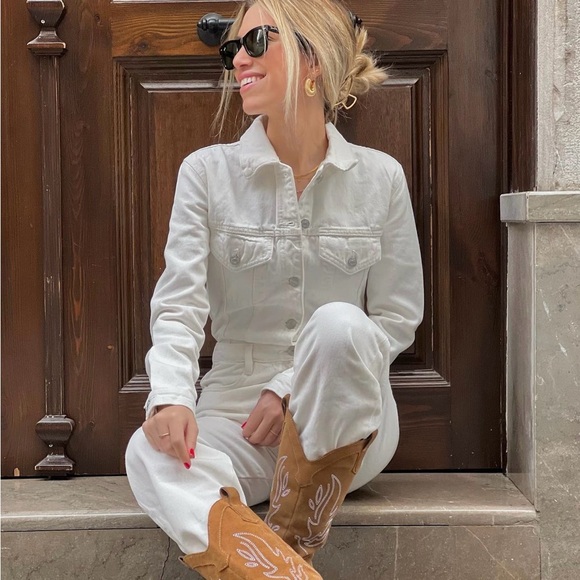 Zara Pants - Zara jumpsuit  romper denim jeans white